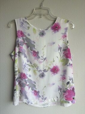 Rose & Olive Floral Sleeveless Camisole - Pink, Lavender & Green